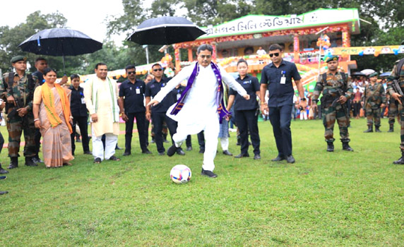 Tripura CM Dr. Manik Saha opens MLA Cup Football Tournament in Boxonagar, Sepahijala district. 